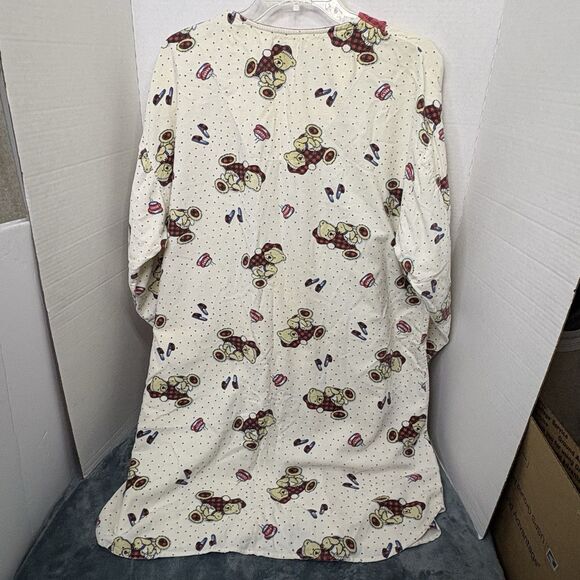 Vintage True Colors Sleepwear Flannel Nightgown Teddy Bear Size XL Cottage - Picture 4 of 10